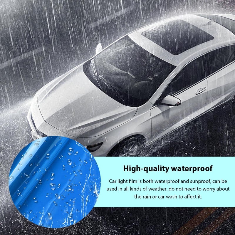YTFRL Car Headlight Tint Film, 12×48 Inch Vinyl Vehicle Tail Light Wrap Film Roll with Squeegee & Cutter, Waterproof Vinyl Tinted Sticker for Headlights Fog Lights Tail Lights (Dark Blue) - Image 3
